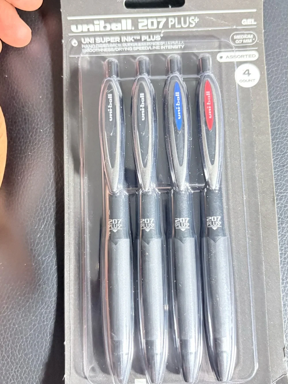 207 PLUS+ Gel Pens - Black Barrel with Assorted Ink (4 Count)